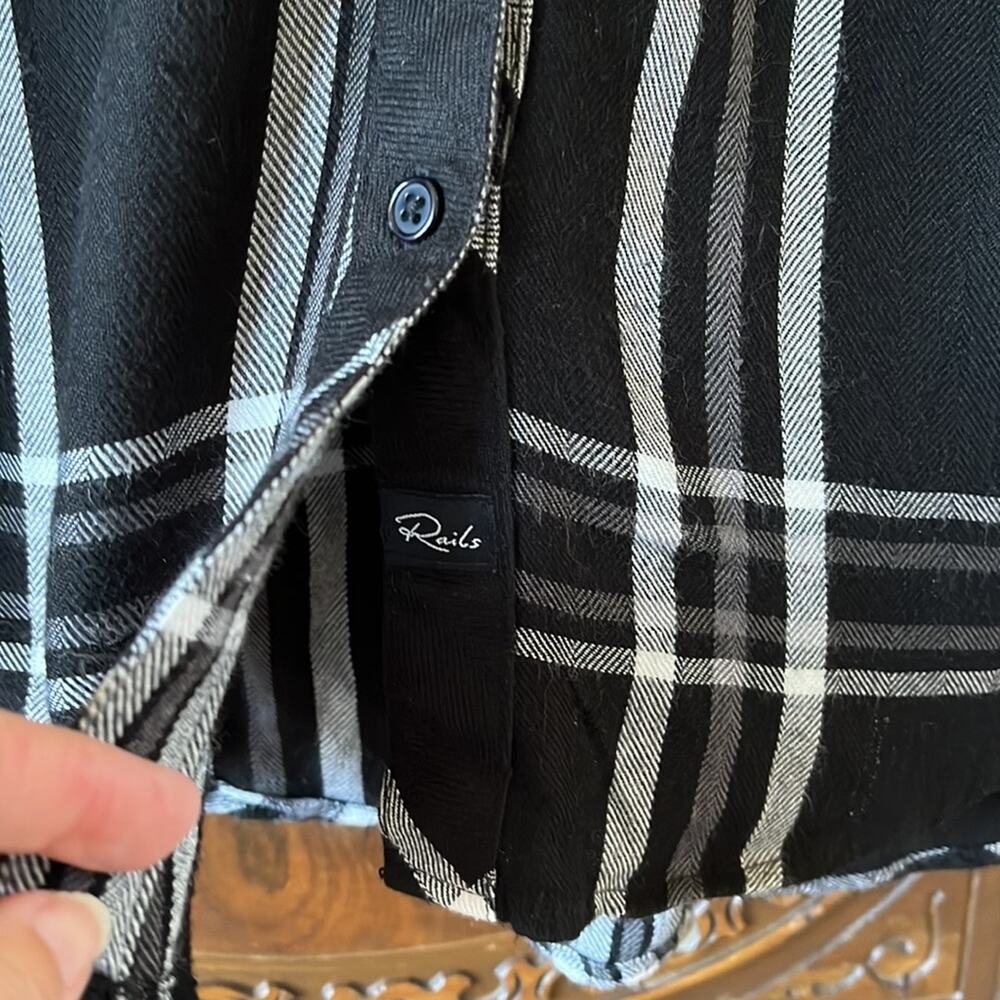 Rails Black Button Up Flannel/Plaid/Window Pane S… - image 5